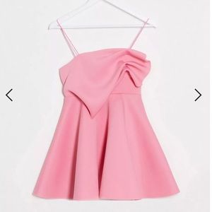 NWT ASOS DESIGN tuck detail cami skater mini dress in rose Petite 00 (00p)